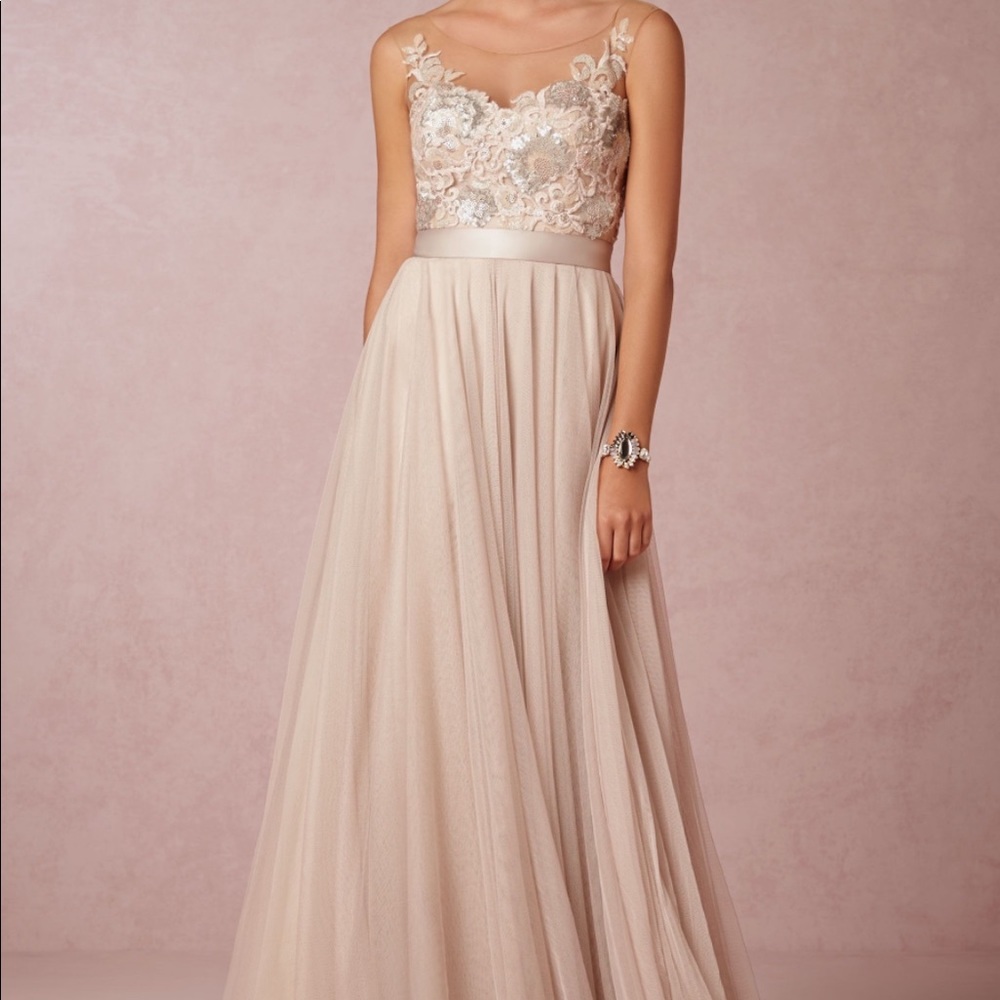 Watters BHLDN Lucca Maxi Dress Pink Size 00